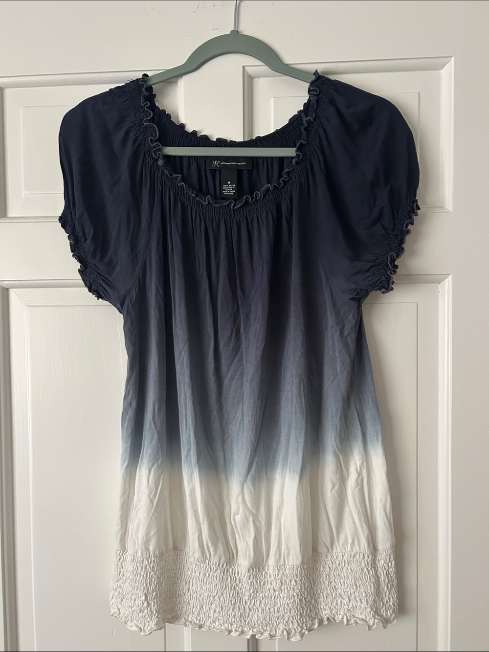 INC International Concepts Navy Ombre Peasant Tunic
